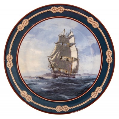 Джон Бернхам-Динсдейл "Гончий", декоративная тарелка. Фарфор. Royal Doulton, Великобритания, 1989 год
