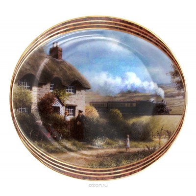 Дон Брекон "Второй пост", декоративная тарелка . Фарфор, деколь, золочение. Davenport, Великобритания, 1990-е гг.