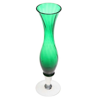 Ваза для одного цветка. Стекло изумрудного цвета. Высота 25 см. Великобритания, середина ХХ века Ваза для одного цветка. Стекло изумрудного цвета. Высота 25 см. Великобритания, середина ХХ века