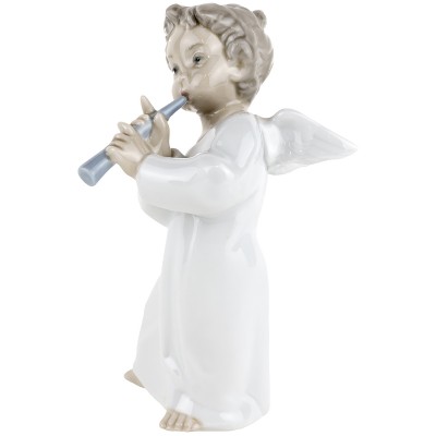 Статуэтка винтажная "Ангел с дудочкой", Фарфор, Высота 16 см, Lladro, Испания, 1980-е гг. Статуэтка винтажная "Ангел с дудочкой", Фарфор, Высота 16 см, Lladro, Испания, 1980-е гг.
