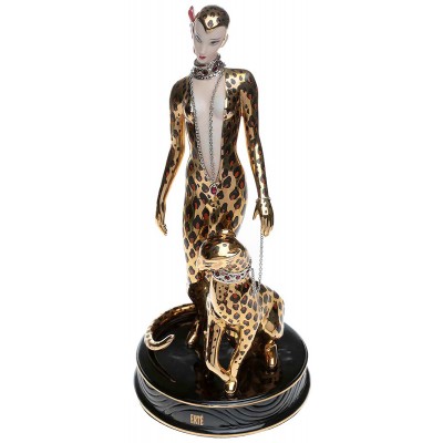 Franklin Mint. Коллекционная статуэтка "Леопард". Фарфор, роспись, золочение, ручная работа. Высота 23 см. Franklin Mint, 1980-е гг.