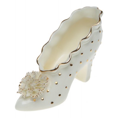 Башмачок декоративный. Фарфор, рельеф, золочение. Coalport, Великобритания, 1994 год Башмачок декоративный. Фарфор, рельеф, золочение. Coalport, Великобритания, 1994 год