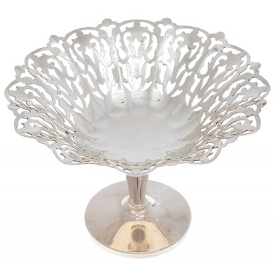 Конфетница. Ажурный металл, серебрение.  Великобритания, середина ХХ века