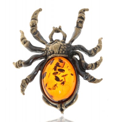 Брошь "Паук". Янтарь, латунь. Россия, Калининград Брошь "Паук". Янтарь, латунь. Россия, Калининград