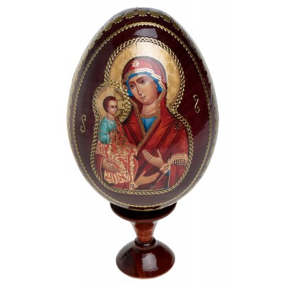 Яйцо пасхальное на подставке. Дерево, деколь с подрисовкой, золочение, лак. Россия Яйцо пасхальное на подставке. Дерево, деколь с подрисовкой, золочение, лак. Россия