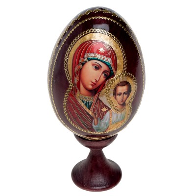 Яйцо пасхальное на подставке. Дерево, деколь с подрисовкой, золочение, лак. Россия Яйцо пасхальное на подставке. Дерево, деколь с подрисовкой, золочение, лак. Россия