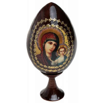 Яйцо пасхальное на подставке. Дерево, деколь с подрисовкой, золочение, лак. Россия Яйцо пасхальное на подставке. Дерево, деколь с подрисовкой, золочение, лак. Россия