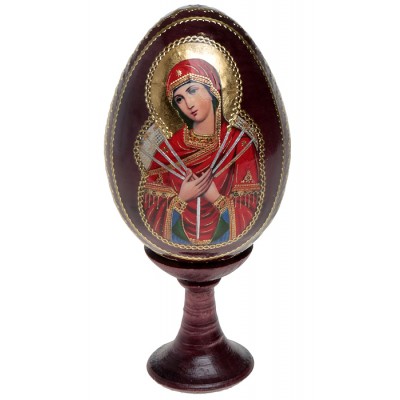 Яйцо пасхальное на подставке. Дерево, деколь с подрисовкой, золочение, лак. Россия Яйцо пасхальное на подставке. Дерево, деколь с подрисовкой, золочение, лак. Россия