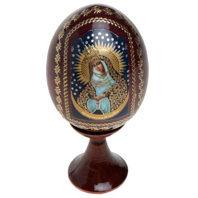Яйцо пасхальное на подставке. Дерево, деколь с подрисовкой, золочение, лак. Россия Яйцо пасхальное на подставке. Дерево, деколь с подрисовкой, золочение, лак. Россия