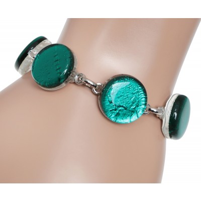 Браслет "Лазурный берег". Муранское стекло, бижутерный сплав серебряного тона, ручная работа. Murano, Италия (Венеция) Браслет "Лазурный берег". Муранское стекло, бижутерный сплав серебряного тона, ручная работа. Murano, Италия (Венеция)