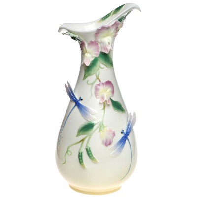 Ваза интерьерная "Стрекозы и душистый горошек". Фарфор, роспись, лепка, ручная работа. Высота 41 см. Graff porcelain, Великобритания, 2000-е гг. Ваза интерьерная "Стрекозы и душистый горошек". Фарфор, роспись, лепка, ручная работа. Высота 41 см. Graff porcelain, Великобритания, 2000-е гг.