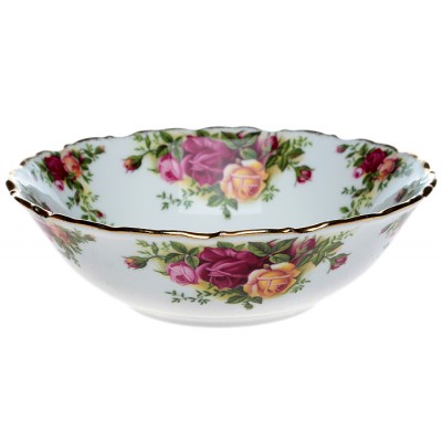 Салатница "Розы старой Англии". Фарфор, деколь, золочение. Royal Albert, Великобритания, 1980-е гг. Салатница "Розы старой Англии". Фарфор, деколь, золочение. Royal Albert, Великобритания, 1980-е гг.