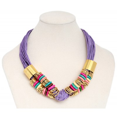 Колье "Карнавал". Текстиль сиреневого цвета, дерево, гипоаллергенный ювелирный сплав. Nina Ford, Испания Колье "Карнавал". Текстиль сиреневого цвета, дерево, гипоаллергенный ювелирный сплав. Nina Ford, Испания