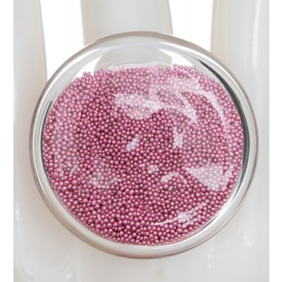 Кольцо коктейльное "Фортуна". Муранское стекло, бисер розового цвета, бижутерный сплав серебряного тона, ручная работа. Murano, Италия (Венеция)