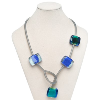 Колье "Голубая лагуна". Муранское стекло, каучук, ручная работа. Murano, Италия (Венеция) Колье "Голубая лагуна". Муранское стекло, каучук, ручная работа. Murano, Италия (Венеция)