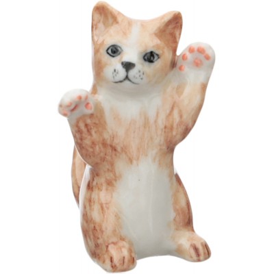 Статуэтка миниатюрная "Кошка на задних лапах". Фарфор, роспись, ручная работа. Высота 3,5 см. Таиланд Статуэтка миниатюрная "Кошка на задних лапах". Фарфор, роспись, ручная работа. Высота 3,5 см. Таиланд