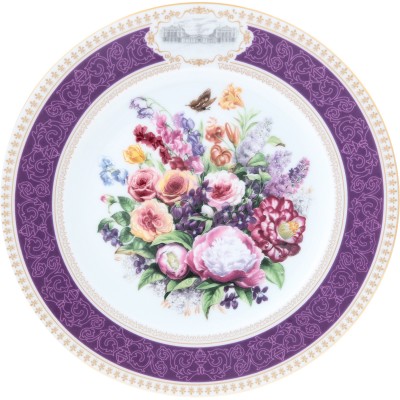 "Букет Эжени", декоративная тарелка. Фарфор, деколь, золочение. Limoges, Франция, 1990 год "Букет Эжени", декоративная тарелка. Фарфор, деколь, золочение. Limoges, Франция, 1990 год