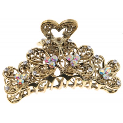 Зажим для волос в византийском стиле от D.Mari. Кристаллы Aurora Borealis, прозрачные кристаллы, бижутерный сплав "старое золото". Гонконг Зажим для волос в византийском стиле от D.Mari. Кристаллы Aurora Borealis, прозрачные кристаллы, бижутерный сплав "старое золото". Гонконг