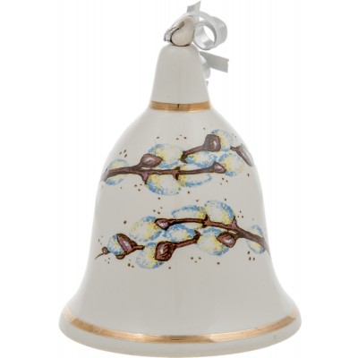 Колокольчик пасхальный "Верба". Фарфор, деколь, золочение, ручная работа. Россия Колокольчик пасхальный "Верба". Фарфор, деколь, золочение, ручная работа. Россия