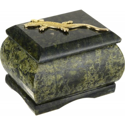 Шкатулка для мелочей. Натуральный змеевик, латунь, ручная работа. Россия Шкатулка для мелочей. Натуральный змеевик, латунь, ручная работа. Россия
