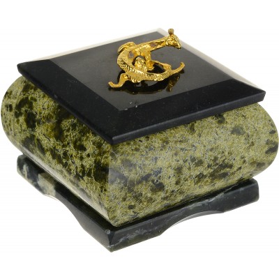 Шкатулка для мелочей. Натуральный змеевик, латунь, ручная работа. Россия Шкатулка для мелочей. Натуральный змеевик, латунь, ручная работа. Россия