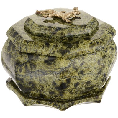 Шкатулка для мелочей. Натуральный змеевик, латунь, ручная работа. Россия Шкатулка для мелочей. Натуральный змеевик, латунь, ручная работа. Россия