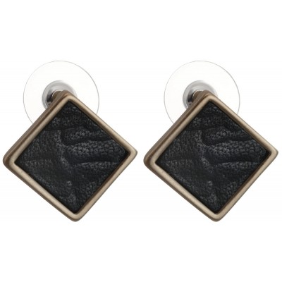 Серьги-пусеты "Стиль". Натуральная кожа, гипоаллергенный бижутерный сплав бронзового тона. Krikos, Испания Серьги-пусеты "Стиль". Натуральная кожа, гипоаллергенный бижутерный сплав бронзового тона. Krikos, Испания