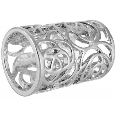 Кольцо для платка/шарфа "Серебро кружево" от D.Mari. Прозрачные стразы, бижутерный сплав серебряного тона. Гонконг