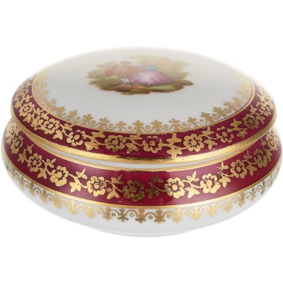 Limoges. Шкатулка для мелочей. Фарфор, деколь, золочение. Limoges, Франция, 1970-е гг. Limoges. Шкатулка для мелочей. Фарфор, деколь, золочение. Limoges, Франция, 1970-е гг.