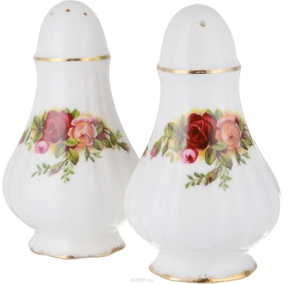 Солонка и перечница "Розы Старой Англии". Фарфор, деколь, золочение. Royal Albert, Великобритания, 1960-е гг. Солонка и перечница "Розы Старой Англии". Фарфор, деколь, золочение. Royal Albert, Великобритания, 1960-е гг.