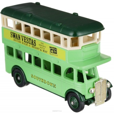 Модель английского автобуса с рекламой  "Swan Vestas". Металл, пластик. Lledo, Великобритания, 1990-е гг.