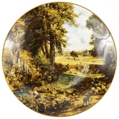 Декоративная тарелка "Поле", Фарфор, винтаж, Crown Staffordshire, Великобритания, вторая половина ХХ века Декоративная тарелка "Поле", Фарфор, винтаж, Crown Staffordshire, Великобритания, вторая половина ХХ века