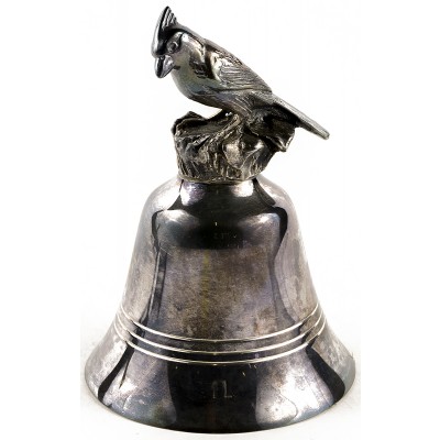 Колокольчик "Свиристель". Металл, серебрение. Danbury Mint, США, вторая половина ХХ века