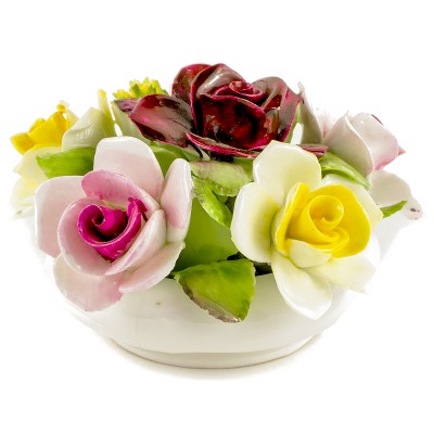 Миниатюрная цветочная композиция для украшения интерьера. Фарфор, роспись, ручная работа. Royal Doulton, Великобритания, 1960-е гг. Миниатюрная цветочная композиция для украшения интерьера. Фарфор, роспись, ручная работа. Royal Doulton, Великобритания, 1960-е гг.