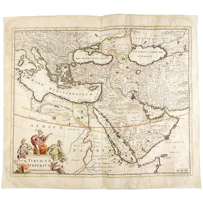Географическая карта Турецкой Империи. Гравюра, Нидерланды, около 1650 года