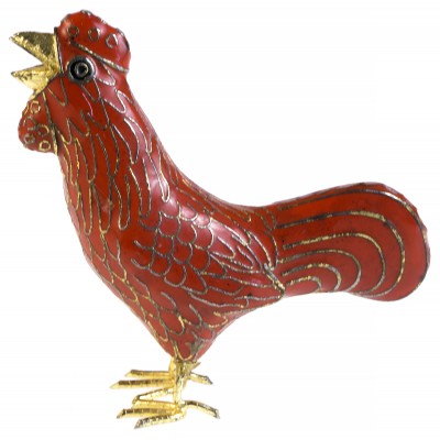 Статуэтка миниатюрная "Петух". Латунь, эмаль клуазоне, ручная работа. Высота 9 см. Китай, 1940-е гг. Статуэтка миниатюрная "Петух". Латунь, эмаль клуазоне, ручная работа. Высота 9 см. Китай, 1940-е гг.
