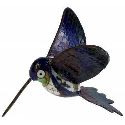 Статуэтка миниатюрная "Колибри". Латунь, эмаль клуазоне, ручная работа. Высота 7,5 см. Китай, 1940-е гг. Статуэтка миниатюрная "Колибри". Латунь, эмаль клуазоне, ручная работа. Высота 7,5 см. Китай, 1940-е гг.