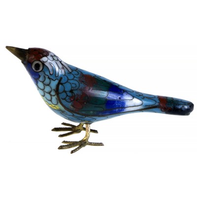 Статуэтка миниатюрная "Птичка". Латунь, эмаль клуазоне, ручная работа. Высота 3,5 см. Китай, 1940-е гг. Статуэтка миниатюрная "Птичка". Латунь, эмаль клуазоне, ручная работа. Высота 3,5 см. Китай, 1940-е гг.