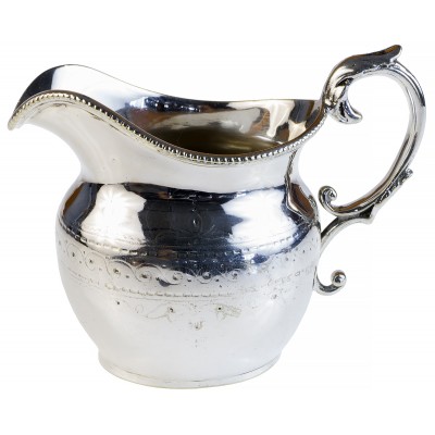 Молочник (сливочник).  Металл, серебрение, гравировка. Великобритания, первая половина ХХ века