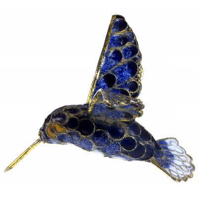 Статуэтка миниатюрная "Колибри". Металл, эмаль клуазоне, золочение, ручная работа. Высота 4,5 см. Китай, 1940-е гг. Статуэтка миниатюрная "Колибри". Металл, эмаль клуазоне, золочение, ручная работа. Высота 4,5 см. Китай, 1940-е гг.