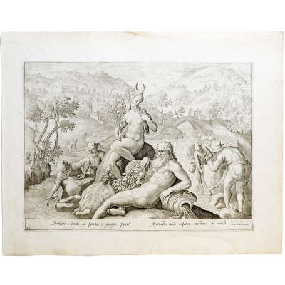 Ловля рыбы. Резцовая гравюра. Нидерланды, конец XVI века Ловля рыбы. Резцовая гравюра. Нидерланды, конец XVI века