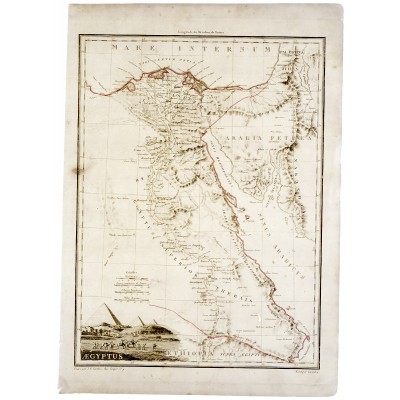 Карта Египта. Гравюра. Франция, 1812 год