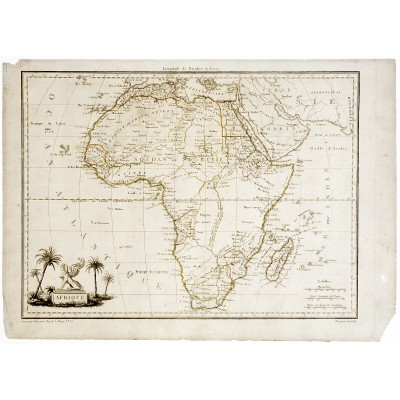 Карта Африки. Гравюра. Франция, 1812 год