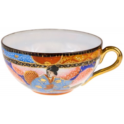 Чайная чашка "Самурай и гейша". Фарфор, роспись. Япония, середина 20 века