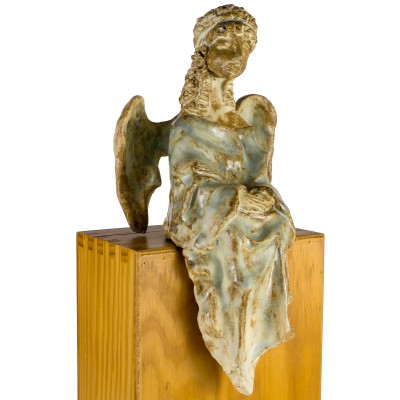 Статуэтка "Отдыхающий ангел". Глазурованная керамика, авторская ручная работа. Наташа Кудрина. Россия