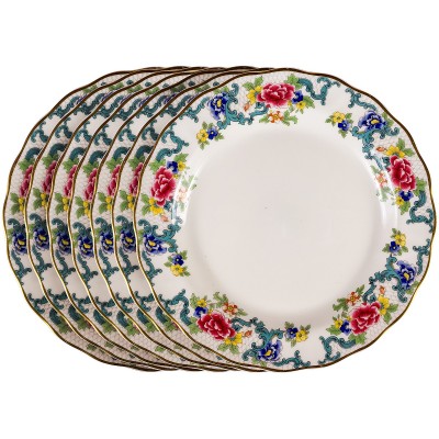 Комплект тарелок для салата  "Флорадора", 7 шт. Английский фарфор. Booths, Великобритания, вторая половина 20 века