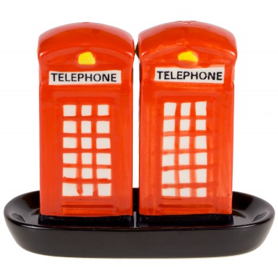 Набор для специй "Телефонные будки" из 2-х предметов. Фарфор. Великобритания, вторая половина 20 века