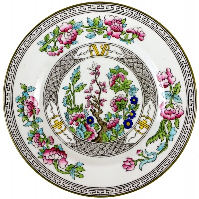 Десертная тарелка "Индийское дерево". Английский фарфор. Aynsley, Великобритания, первая половина 20 века