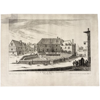 Перель "Купальни Бурбонов в Аршанбо". Офорт, Франция, около 1650 г.