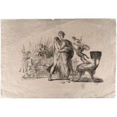 "Ахилл и Брисеида". Литография. Франиция, начало 19 века